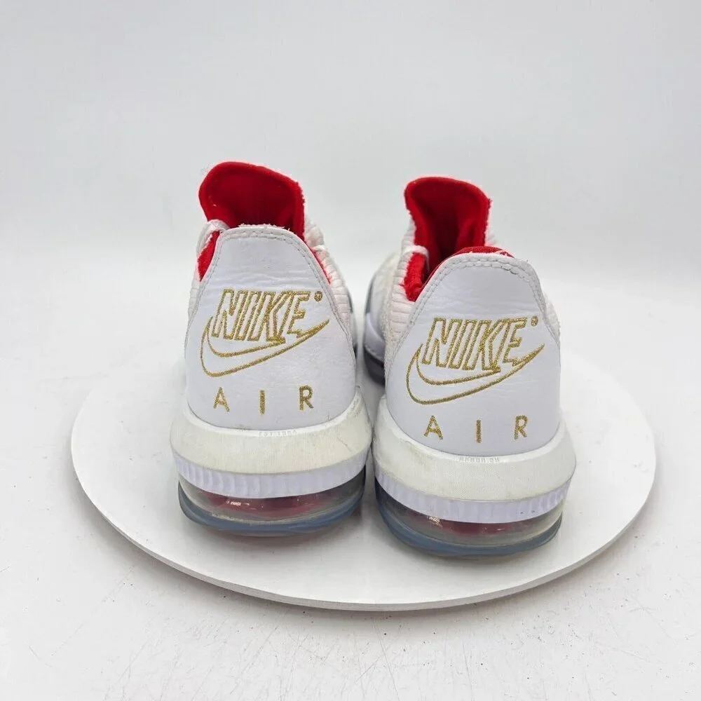 Nike LeBron James 16 Low Men Size 7.5 CI2668-100 Draft Night White Ice Gold Shoe